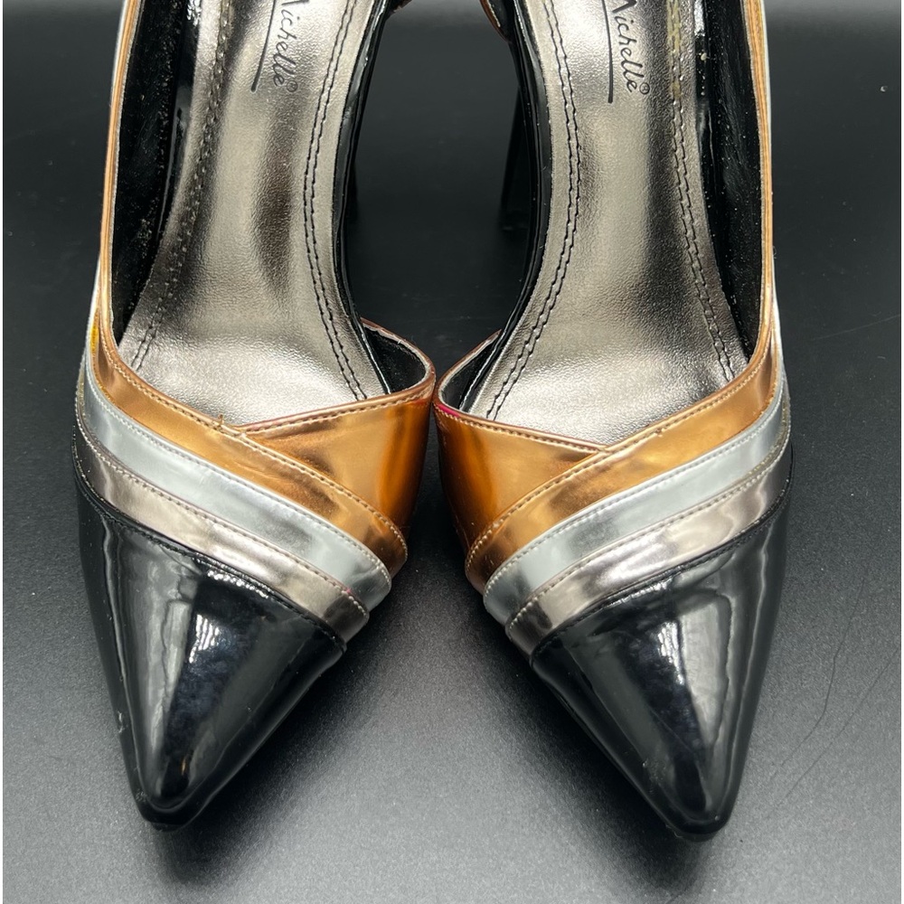 6.5 metallic tri-color heels Anna Michelle